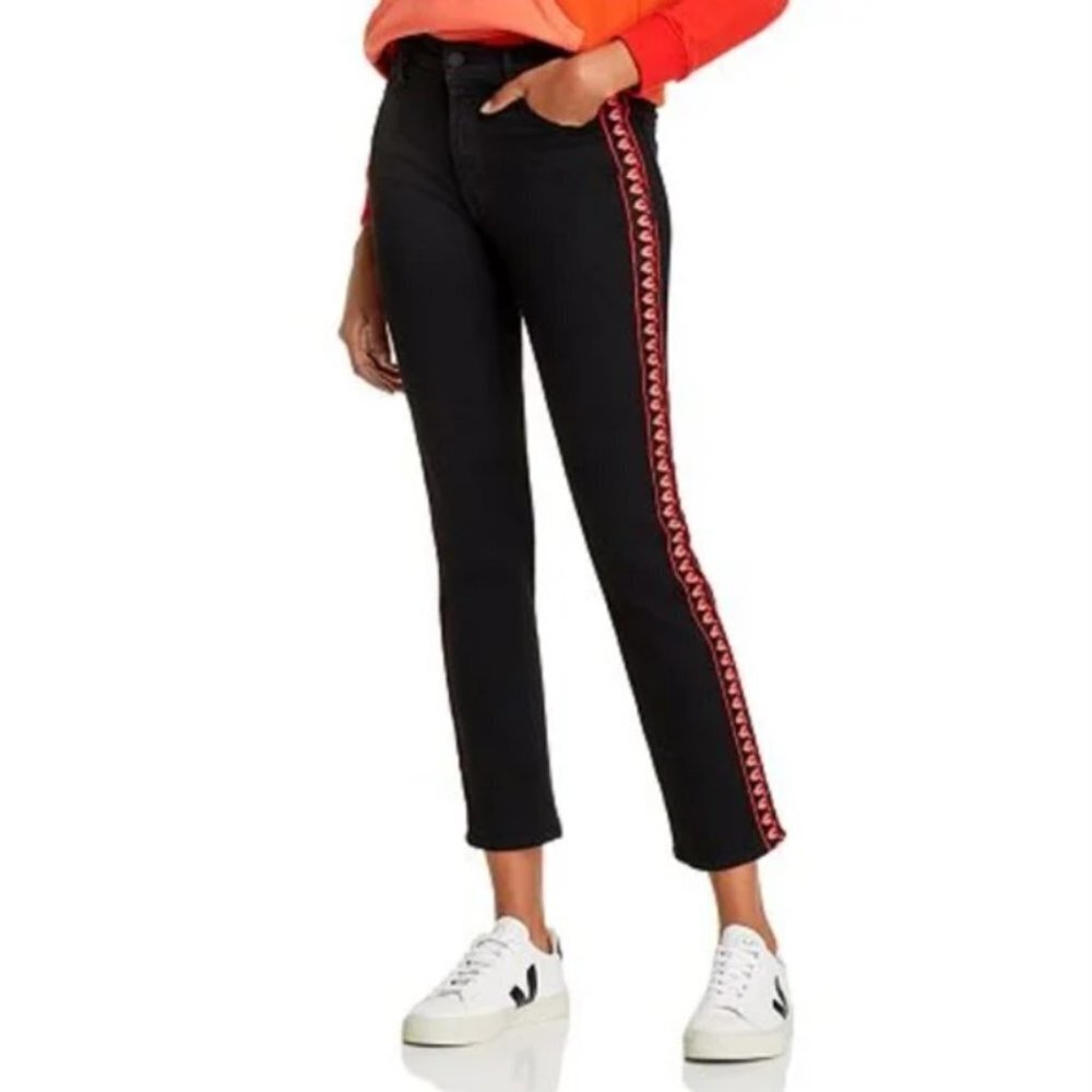 Mother The Mid Rise Dazzler Ankle Jeans in Up in Flames